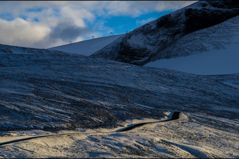 Galdhøpiggen summer ski center in the background / 1850m above sea / Norway